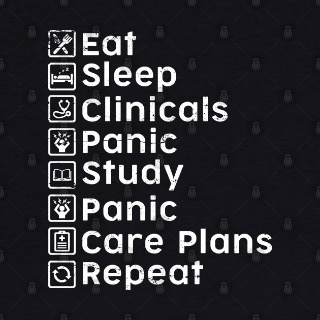 Eat Sleep Clinicals Panic Study Panic Care Plans Repeat Nurse by neonatalnurse